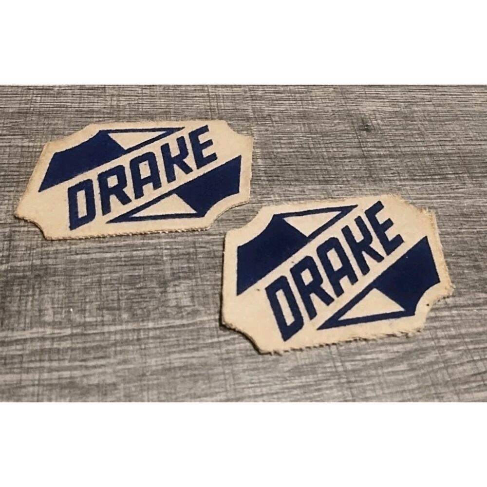 Vintage Drake University Patches Set of 2 Blue White Patch Felt Canvas